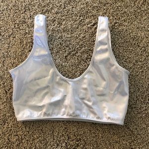 Silver Crop Tank Top